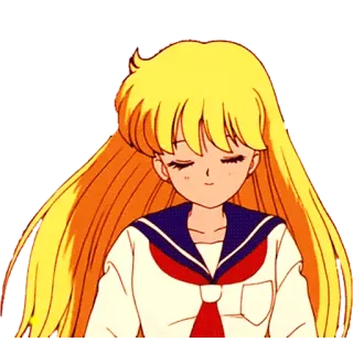 😌 Anime, Fille, Cheveux Blonds, Uniforme, Marin whatsapp sticker