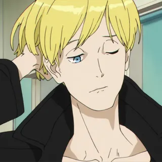 🥂 Anime, tóc vàng, con trai, cậu bé, chân dung telegram sticker