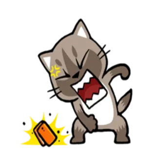 😠 cat, angry, phone, cartoon, animal, emoji, meme telegram sticker