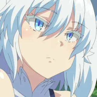 💙 Anime, Carino, Ragazza, Personaggio, Capelli Bianchi, Occhi Azzurri telegram sticker