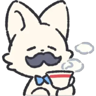 ☕ kucing, kumis, kopi, imut, stiker telegram sticker