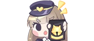 🚨 Anime, Mädchen, Polizei, Polizistin, süß, Abzeichen telegram sticker