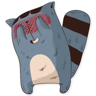 🙈 แรคคูน, การ์ตูน, น่ารัก, สัตว์, สติกเกอร์ telegram sticker