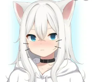 😺 ragazza anime, orecchie da gatto, carino, kawaii, anime, cartone animato telegram sticker
