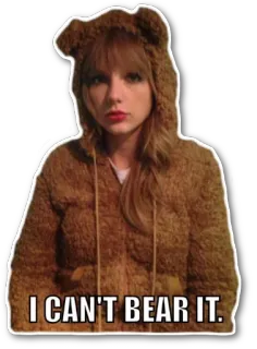 🐻 I CAN'T BEAR IT. ours, jeu de mots, animal, humour telegram sticker