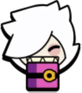 🙂 Colette Brawl Stars Colette, Brawl Stars, personaggio, gioco, adesivo, capelli bianchi, anime whatsapp sticker
