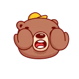 😱 bear, cartoon, angry, emotion, animal whatsapp sticker
