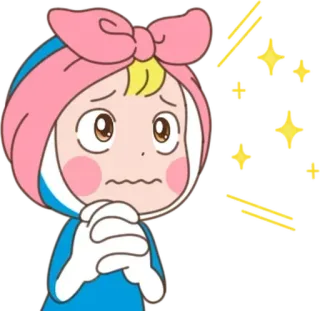 🥺 Cartone animato, Personaggio, Carino, Adesivo, Preoccupato, Fiocco, Anime, Illustrazione telegram sticker
