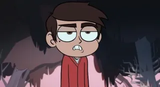 🌟 Marco Diaz Star vs. the Forces of Evil cartoon, animated, character, expression, bored, tired telegram sticker