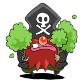 🏔 bajak laut, tengkorak, tulang menyilang, kartun, karakter, jenggot, pohon whatsapp sticker