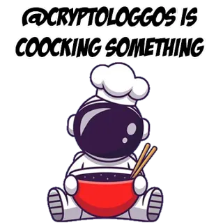 💰 @CRYPTOLOGGOS IS COOOKING SOMETHING ทำอาหาร, นักบินอวกาศ, คริปโต, อินเทอร์เน็ต, มีม, สูตรอาหาร telegram sticker