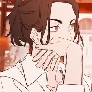 😳 アニメ, イラスト, 絵, ポートレート, 男性 telegram sticker
