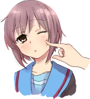 😉 аниме, девушка, мило, подмигивание, каваи, мультфильм, манга telegram sticker