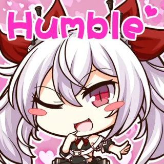 😉 Humble Anime, Chibi, Schattig, Roze, Harten telegram sticker
