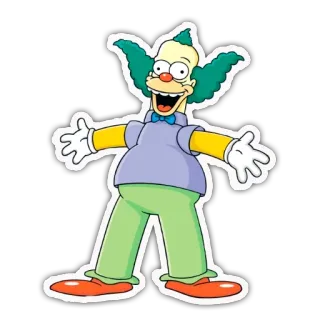 💥 Krusty the Clown The Simpsons Krusty the Clown, The Simpsons, clown, cartoon, comedy, sticker telegram sticker