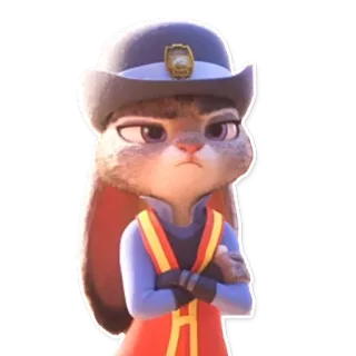 😒 Judy Hopps Zootopia lapin, police, dessin animé, animal, officier whatsapp sticker