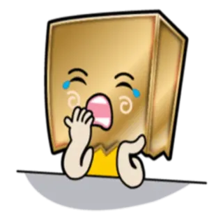 ️ emotion, crying, sad, bag, paper bag, cartoon, emoji whatsapp sticker