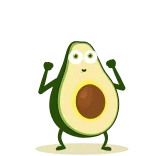 😱 avocado, food, fruit, cartoon, cute, dancing, happy whatsapp sticker