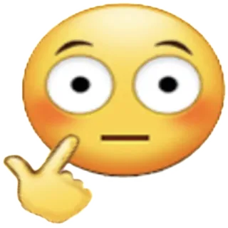 👉 Emoji, Señalando, Cara, Expresión, Sonrojo, Sorprendido whatsapp sticker