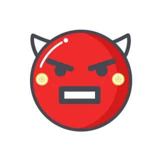😡 Emoji, Diavolo, Arrabbiato, Rosso, Corna, Cartone animato telegram sticker