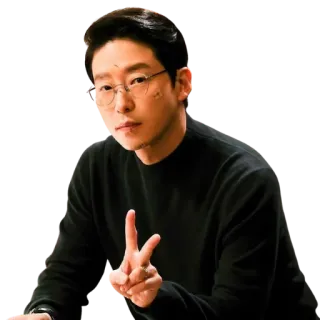 ✌️ Mann, Friedenszeichen, Brille, Casual, Porträt whatsapp sticker