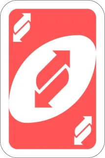 🔃 Uno, kaartspel, omgekeerd, rood telegram sticker