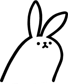 🙂 coniglio, animale, carino, cartone animato, coniglietto, bianco telegram sticker