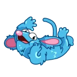 👋 Cartoon, Maus, Blau, Niedlich, Tier telegram sticker
