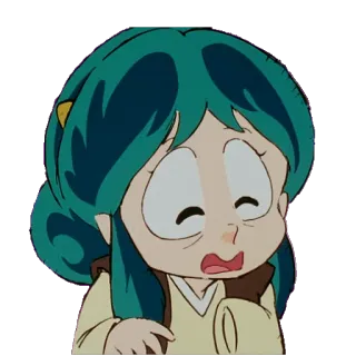 👵 Lum Invader Urusei Yatsura anime, cartoon, funny, expression, Lum, Urusei Yatsura, manga telegram sticker