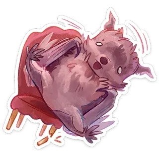 🫠 bat, animal, flying, cute, cartoon, mammal telegram sticker