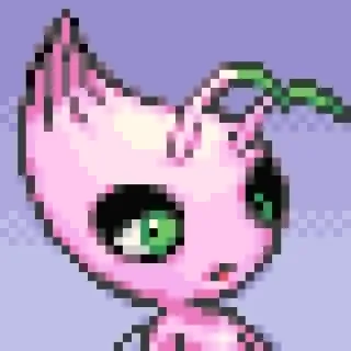 😔 adesivo, rosa, criatura, fofo, pixel art telegram sticker