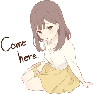 🤗 Come here. anime girl, request, invite, animation, cute, female telegram sticker