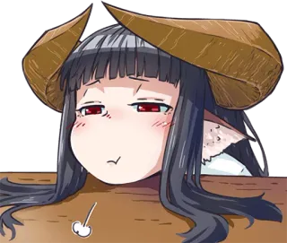 😔 Anime, Demonio, Cuernos, Ilustración, Lindo, Manga, Kawaii whatsapp sticker