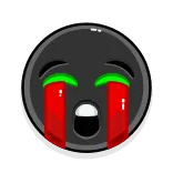 😭 emotikon, płacz, czerwony, zielony, smutny telegram sticker