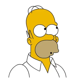 😮 Homer Simpson The Simpsons Homer Simpson, Cartone animato, Giallo, Personaggio, Divertente telegram sticker