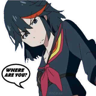 😑 WHERE ARE YOU? Anime, Mädchen, Frage, Suche telegram sticker
