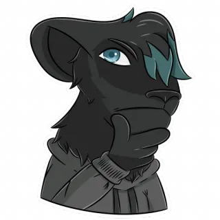 🤔 Anthro, Furry, Personnage, Réflexion, Animal, Mignon whatsapp sticker