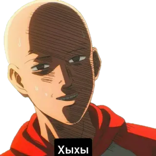 😅 Saitama One-Punch Man Хыхы one punch man, anime, saitama, funny, meme telegram sticker