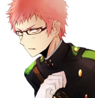 😤 Anime, Personage, Militair uniform, Bril, Man telegram sticker