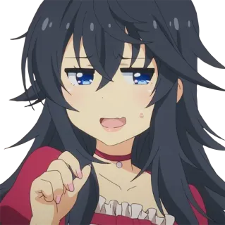 😅 anime, garota, arrogante, expressão, fofo, desenho animado telegram sticker