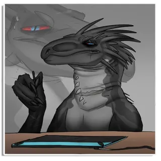🤯 dinosaur, reptile, digital art, drawing, tablet, lizard telegram sticker