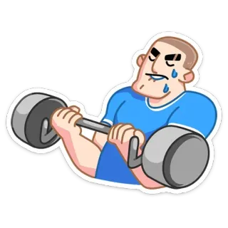 💪 Gewichtheben, Training, Fitnessstudio, Fitness, Cartoon, Muskeln, Bodybuilding, Sport telegram sticker