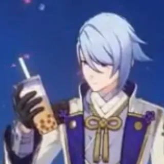 🧋 Kamisato Ayato Genshin Impact Anime, Genshin Impact, Ayato, Kamisato Ayato, Bubble Tea, Jeu vidéo telegram sticker