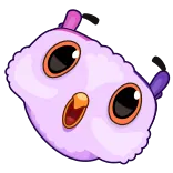😮 carino, cartone animato, viola, soffice, mostro whatsapp sticker