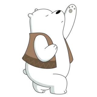 🕺 Ice Bear We Bare Bears Белый медведь, We Bare Bears, мультфильм, белый медведь, анимированный telegram sticker