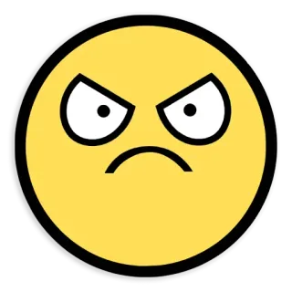 😠 arrabbiato, emoji, frustrato, giallo, faccia telegram sticker