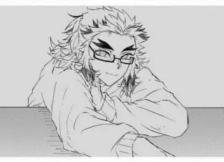 🌟 Rengoku Kyoujurou Demon Slayer anime, manga, demon slayer, rengoku, kyoujurou, glasses telegram sticker