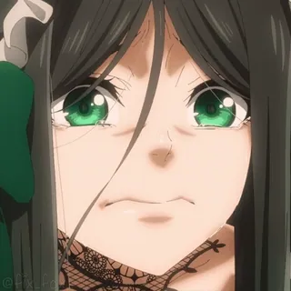 ๐ญ anime, tear, sad, face, expression, green eyes, crying telegram sticker