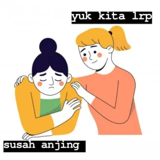 😆 yuk kita lrp
susah anjing confort, soutien, amitié, dessin animé, illustration telegram sticker