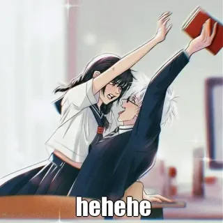 🤔 hehehe Anime, Lustig, Schule, Paar, Student, Lehrer, Hehe whatsapp sticker